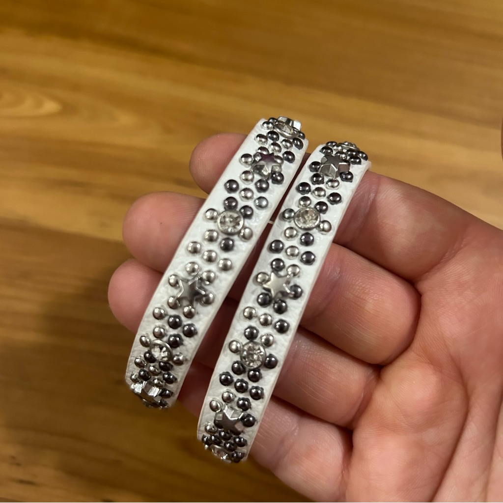 White Studded Plus Size Bracelets 20$